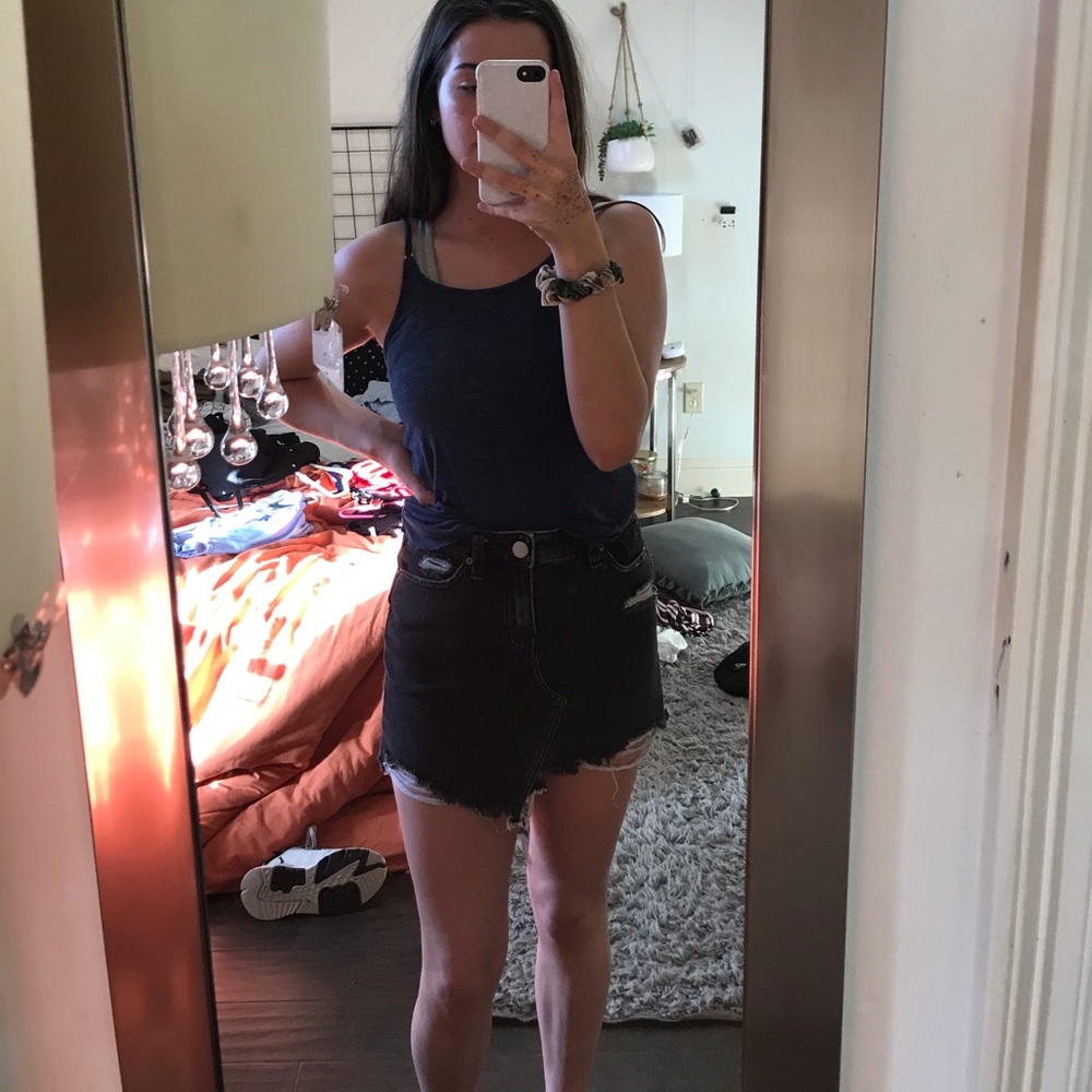 Black jean skirt
